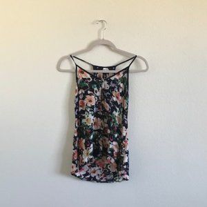 Racerback Floral Button-Up Tank